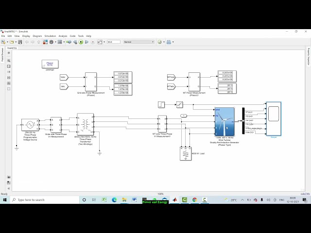 فیلم آموزشی: شبیه سازی توربین بادی DFIG متصل به شبکه با استفاده از MATLAB/SIMULINK