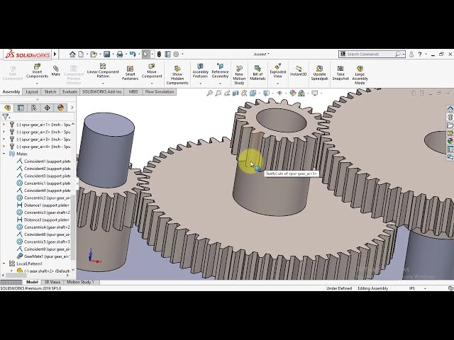 فیلم آموزشی: آموزش طراحی Solidworks مونتاژ و انیمیشن چرخ دنده های خار با زیرنویس فارسی