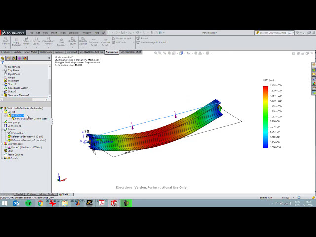 فیلم آموزشی: فصل 16 محاسبه تیر تحت بار توزیع شده به صورت تحلیلی و با شبیه سازی SolidWorks با زیرنویس فارسی