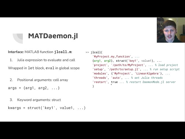 فیلم آموزشی: تماس با جولیا از MATLAB با استفاده از MATDaemon.jl | جاناتان دوکت | جولیاکون 2022 با زیرنویس فارسی