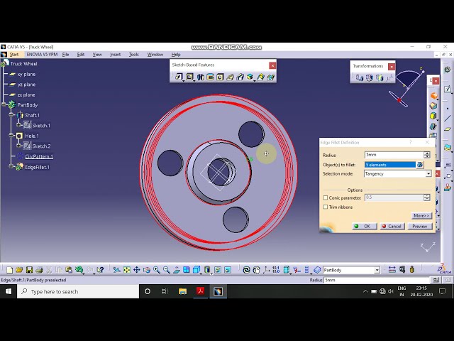 فیلم آموزشی: تمرین طراحی قطعه CATIA 4 - چرخ کامیون