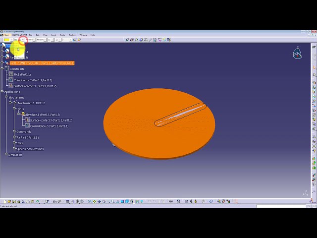 فیلم آموزشی: CATIA V5 - مبانی KINEMATICS - VOLUMES SWEPT نمودارهای شبیه سازی