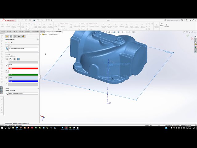 فیلم آموزشی: تراز کردن یک مش با سیستم مختصات CAD در Geomagic For Solidworks با زیرنویس فارسی