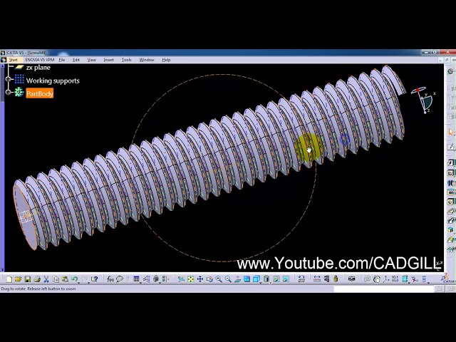 فیلم آموزشی: رزوه پیچ آلن ISO 4762 مدل سازی CATIA با زیرنویس فارسی