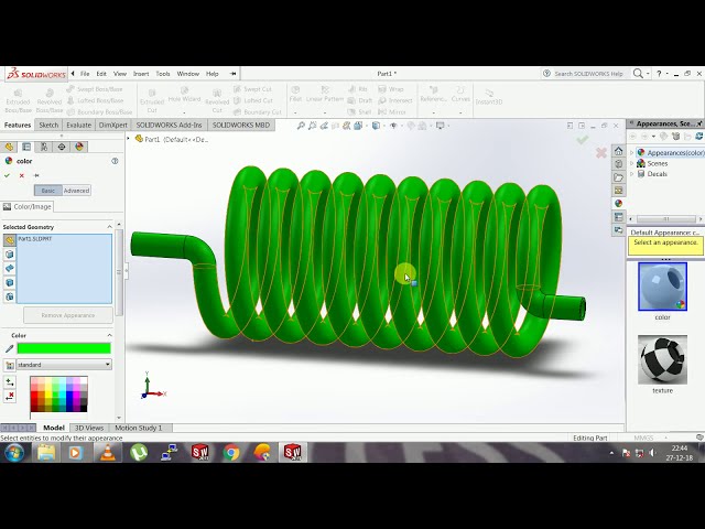 فیلم آموزشی: طراحی کویل حلزونی قسمت 1- SOLIDWORKS (مبدل حرارتی کویل هلیکال) با زیرنویس فارسی