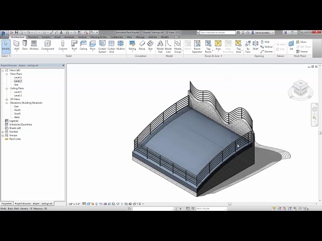 فیلم آموزشی: Revit 2017 - ریل های Revit خود را به دنبال شیب ها و بالای دیوارها قرار دهید با زیرنویس فارسی