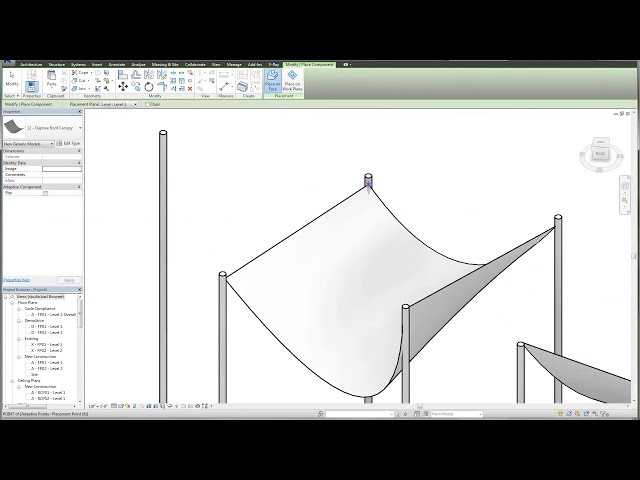 فیلم آموزشی: Revit Tutorial Adaptive Fabric Roof Canopy معرفی با زیرنویس فارسی