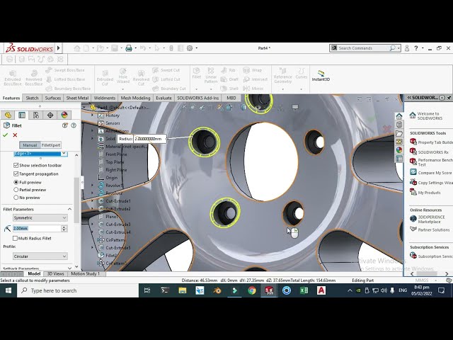 فیلم آموزشی: اسکچ رینگ چرخ در Solidworks| رندر رینگ چرخ در keyshot | سالیدورکس طراحی رینگ خودرو اسپرت با زیرنویس فارسی