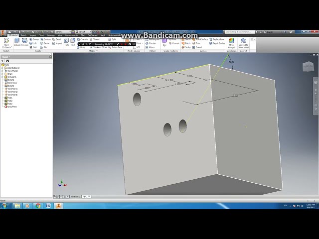 فیلم آموزشی: Autodesk Inventor - چگونه سوراخ های زاویه دار ایجاد کنیم با زیرنویس فارسی