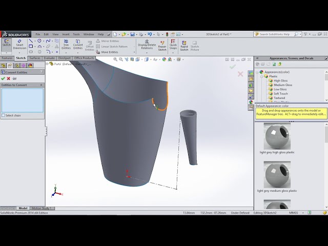 فیلم آموزشی: آموزش مبتدی SolidWorks 8: قوطی آبیاری (مدل سازی سطح، طرح سه بعدی) با زیرنویس فارسی