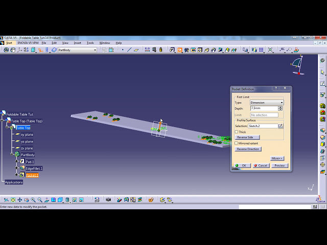 فیلم آموزشی: سوراخ های تخته میز|مدل سازی و مهندسی معکوس یک میز تاشو در Catia V5 با زیرنویس فارسی