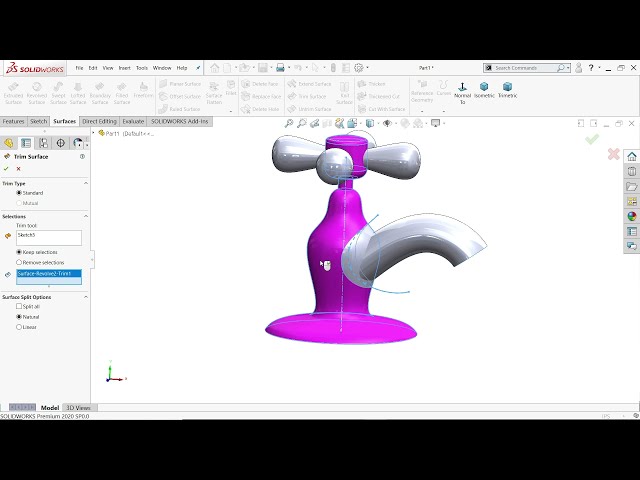فیلم آموزشی: آموزش SolidWorks Advanced Surface Fitting شیر آب با زیرنویس فارسی