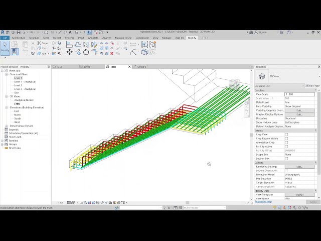 فیلم آموزشی: Revit Structure - تقویت پله میلگرد سه بعدی در Revit با زیرنویس فارسی