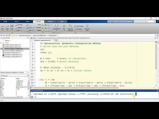 فیلم آموزشی: 4.3| بهینه سازی روش درونیابی درجه دوم با استفاده از متلب