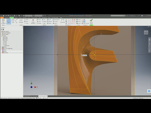 فیلم آموزشی: آموزش مدلسازی سطح T-Spline - لوگوی Fusion 360 با استفاده از Autodesk Inventor با زیرنویس فارسی