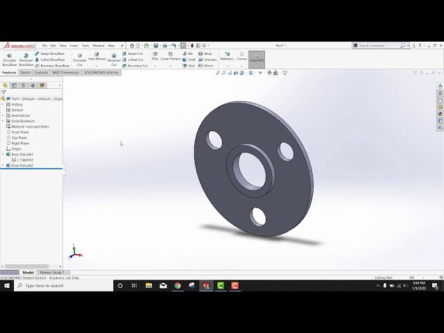 فیلم آموزشی: Solidworks Chapter 2 Exercise 6 - Circular Spacer با زیرنویس فارسی