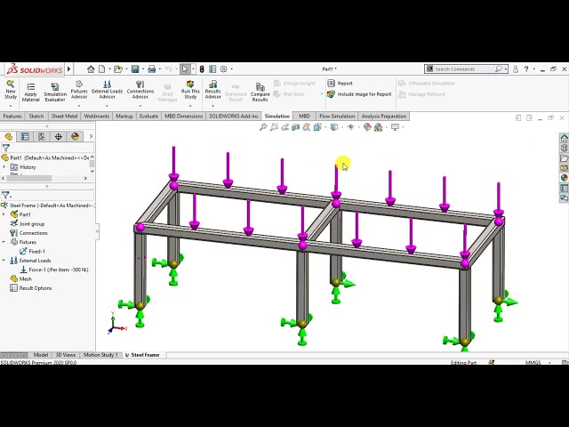 فیلم آموزشی: طراحی و تحلیل سازه فولادی |Solidworks Simulation -165