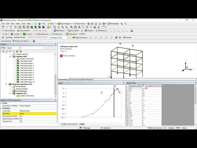 فیلم آموزشی: تجزیه و تحلیل طیف پاسخ چند نقطه ای ساختار قاب عمودی، ANSYS، قسمت 3