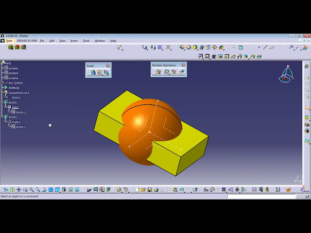 فیلم آموزشی: CATIA V5 #4 عملیات Boolean در Catia (ADD, REMOVE, InterSECT) با زیرنویس فارسی