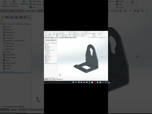 فیلم آموزشی: نحوه باز و بسته شدن یک ورق فلزی در Solidworks | ورق فلزی بسیار مهم است #شورت