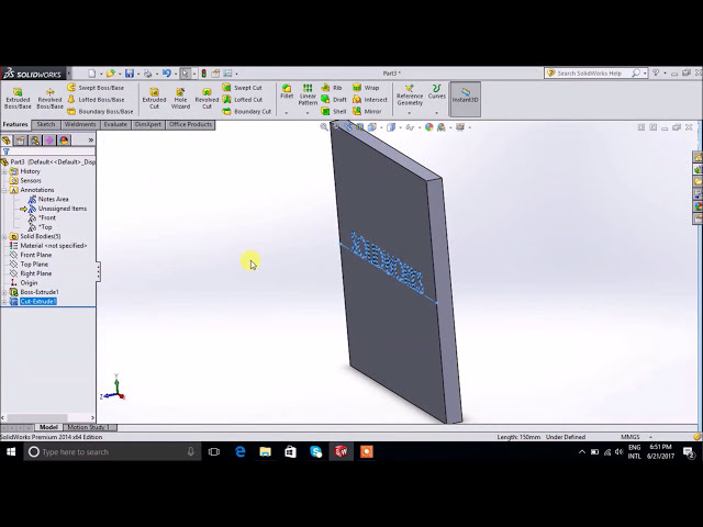 فیلم آموزشی: متن برش را در Solidworks اکسترود کنید.