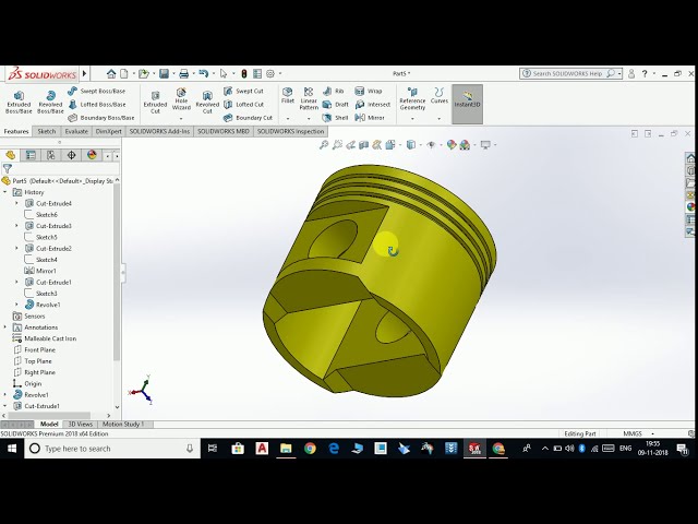 فیلم آموزشی: PISTON - 3D MODEL SOLIDWORKS با زیرنویس فارسی