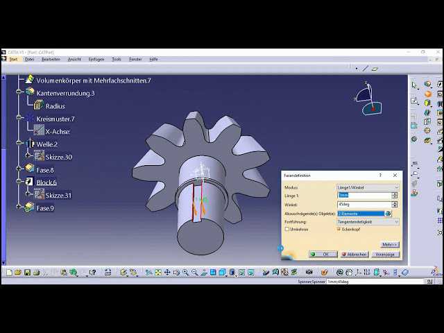 فیلم آموزشی: طراحی چرخ دنده های مخروطی // CATIA V5 - Part Design