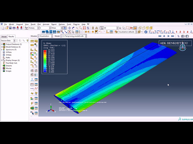فیلم آموزشی: شبیه سازی عددی بال با استفاده از ABAQUS، قسمت 7: نمایش نتیجه