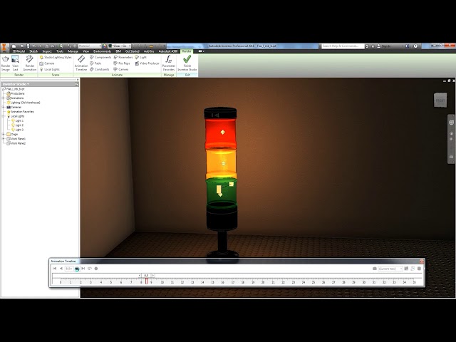 فیلم آموزشی: Autodesk Inventor - Inventor Studio - Animate Switch Flashing Lights