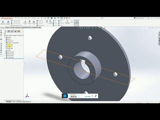 فیلم آموزشی: نحوه طراحی فلنج (یا) هاب برای دیسک در Solidworks