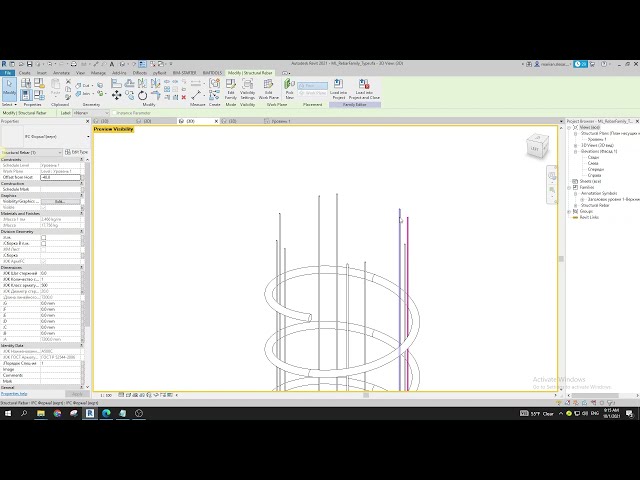 فیلم آموزشی: خانواده های هوشمند در Autodesk Revit | میلگرد مارپیچی در یک شمع | قسمت 1 با زیرنویس فارسی