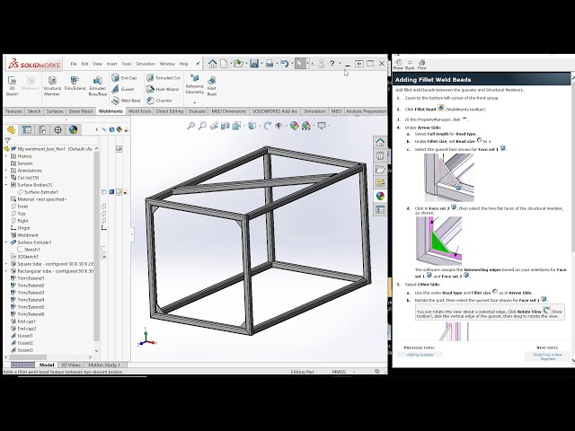 فیلم آموزشی: مولد قاب آموزشی SolidWorks Weldment با زیرنویس فارسی