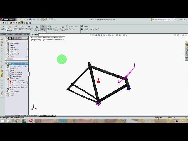 فیلم آموزشی: شبیه سازی Solidworks تحلیل استاتیک قاب دوچرخه