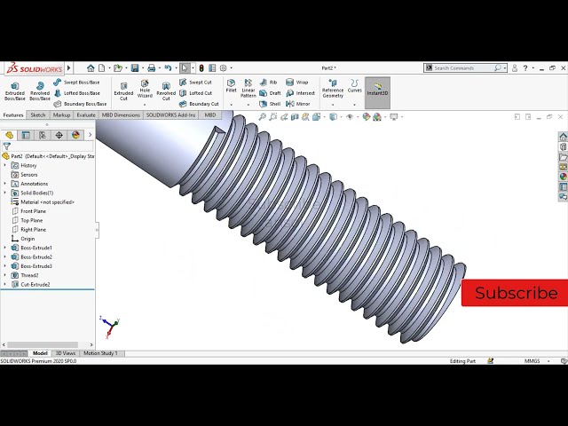 فیلم آموزشی: چگونه در Solidworks پیچ شش ضلعی بسازیم؟