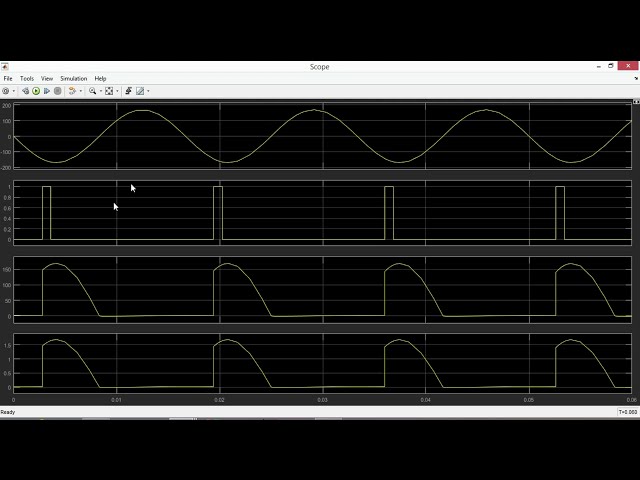 فیلم آموزشی: شبیه سازی نیمه موج کنترل شده یکسو کننده (بار R) Matlab Simulink با زیرنویس فارسی