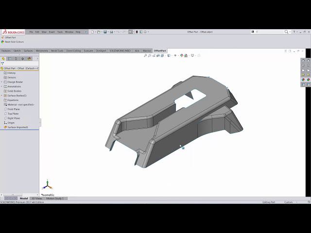 فیلم آموزشی: آموزش SOLIDWORKS: عیب یابی ویژگی های Offset و Thicken با زیرنویس فارسی