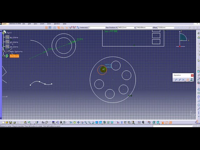 فیلم آموزشی: نوارابزار عملیات CATIA V5 I آینه I تقارن I Translate I Rotate I Offset I Scale I Patterns 2D