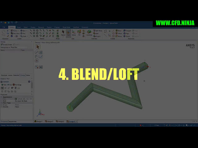 فیلم آموزشی: ✅ ANSYS SpaceClaim - EXTRUDE, REVOLVE, SWEEP, BLEND/LOFT - Basic Tutorial 1