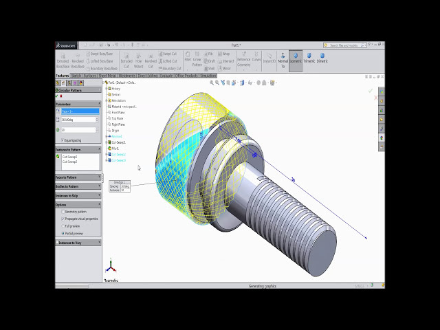 فیلم آموزشی: آموزش Solidworks نحوه ساخت پیچ Knurling با زیرنویس فارسی