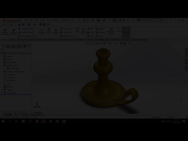 فیلم آموزشی: شمع گیر SOLIDWORKS | ابزار SWEEP AND REVOLVE | آموزش مبتدیان!!! با زیرنویس فارسی