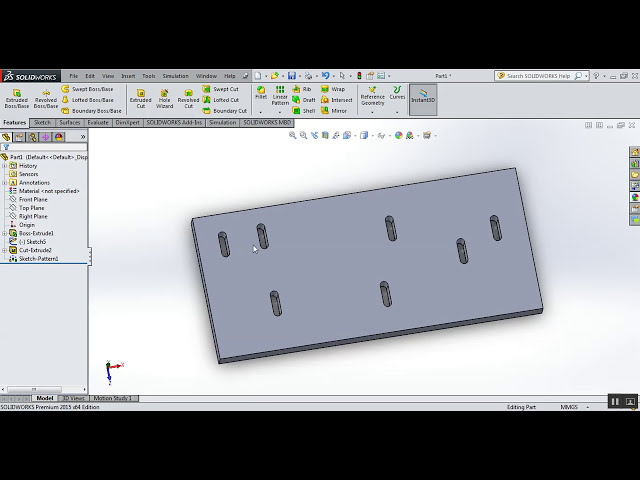 فیلم آموزشی: Sketch Driven Pattern در SolidWorks