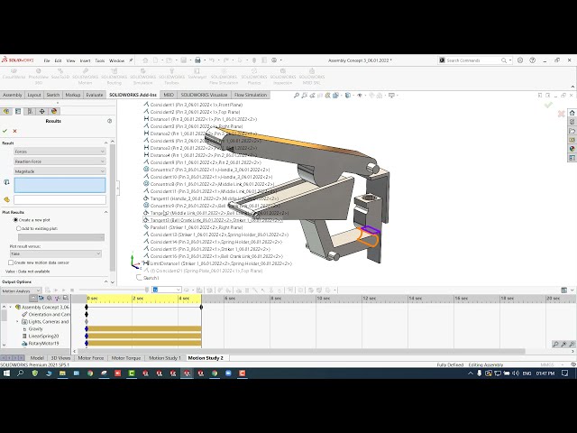 فیلم آموزشی: SOLIDWORKS Motion | یافتن گشتاور مورد نیاز | تجزیه و تحلیل فنری | یافتن نیروی واکنش مورد نیاز با زیرنویس فارسی