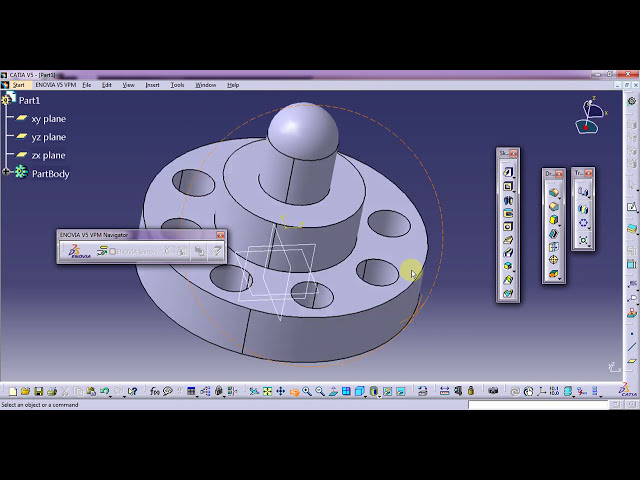 فیلم آموزشی: درس 4 Catia: - استفاده از پروفیل، سوراخ، الگوی دایره ای و Grove