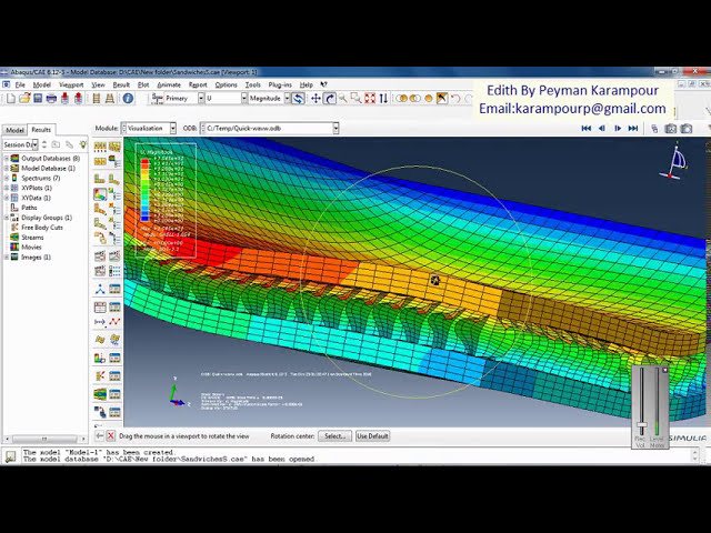 فیلم آموزشی: تغییر شکل صفحه ساندویچی تحت بارگذاری انفجاری CONWEP با استفاده از Abaqus