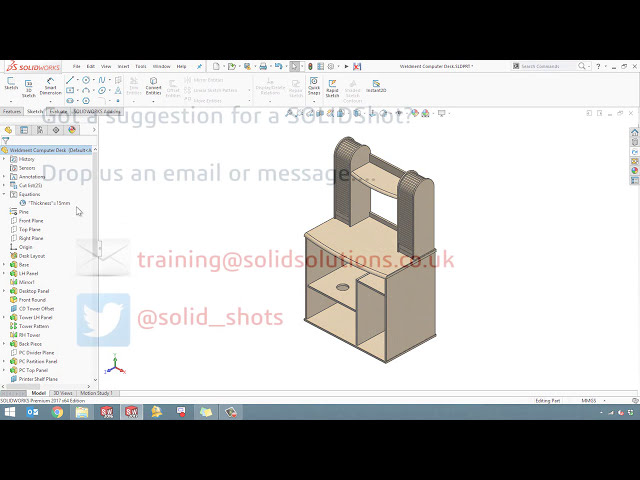 فیلم آموزشی: SOLIDShots- پیوند به ضخامت برای هر مدل - آموزش رایگان SOLIDWORKS