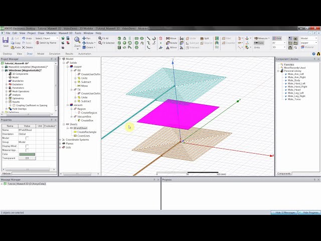 فیلم آموزشی: آموزش سه بعدی Ansys Maxwell: Magnetostatics برای شارژ بی سیم با زیرنویس فارسی