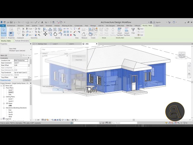 فیلم آموزشی: خانه خانواده مجرد در Revit Timelapse