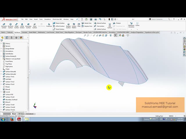فیلم آموزشی: SolidWorks Advanced Surface Modeling-Car Modeling با زیرنویس فارسی