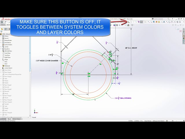 فیلم آموزشی: نکات سریع Solidworks - رنگ ها در طرح ها و اضافه کردن یادداشت ها به ابعاد - طرح ها با زیرنویس فارسی