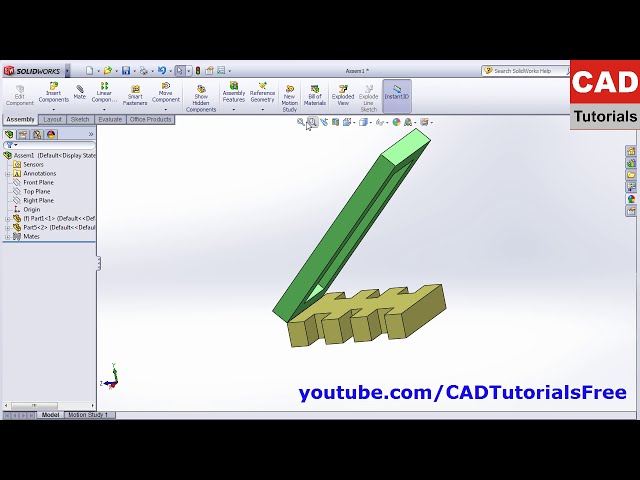 فیلم آموزشی: زاویه مونتاژ SolidWorks بین قطعات | SolidWorks Assembly Angle Mate با زیرنویس فارسی